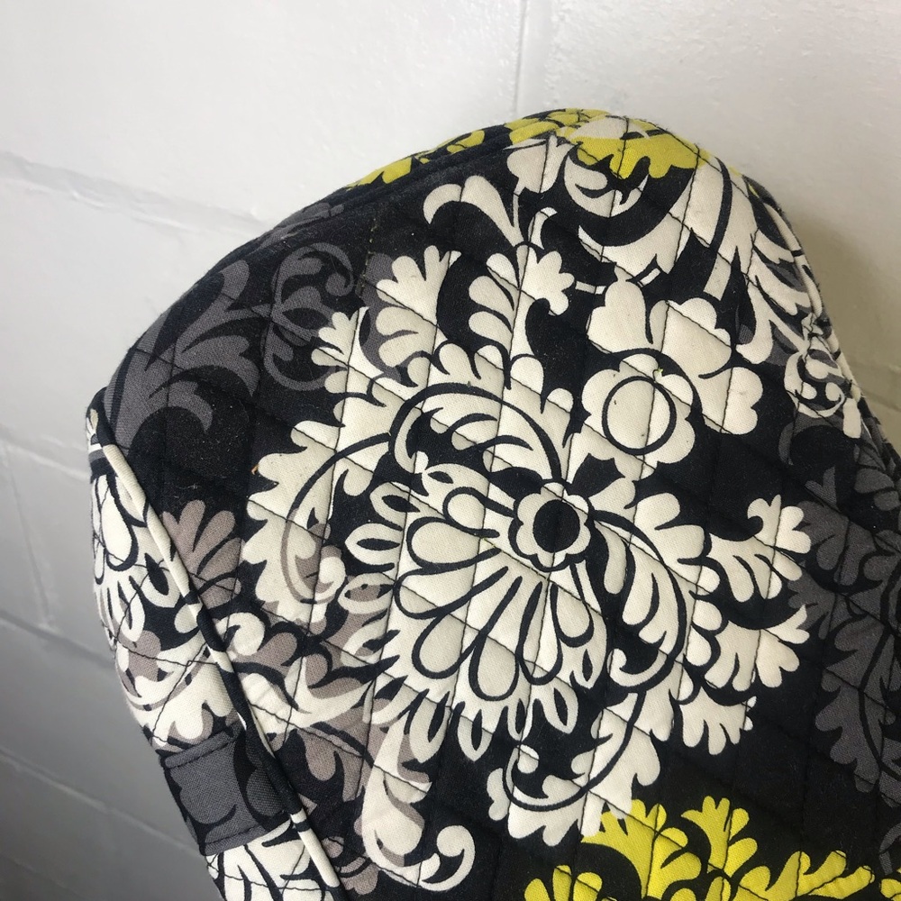 Vera Bradley Baroque Quilted Large Tote Bag Zipper Top Black Yellow Travel - Picture 10 of 10